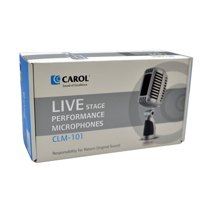 CAROL CLM-101 Classic Retro Dynamic Dual Supercardioid Vocal Microphone with Adjustable Hinge and Slide Switch for Live Stage Performance & Studio Recording