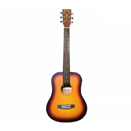 Fernando Blue Rock Mini AG-MINI 20-Fret 6 Strings Acoustic Guitar with 34" Spruce and Mahogany Body, and Satin Finish for Beginners and Student Musicians (Sunburst) | AG-MINI SB