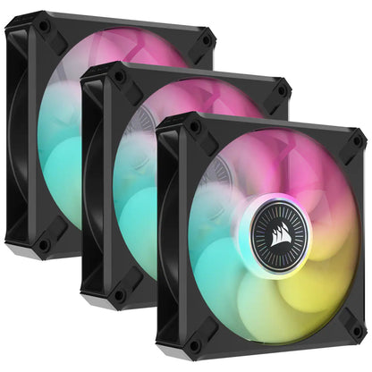 CORSAIR ML120 Elite Premium iCUE RGB 3pcs 120mm Desktop System Unit PWM Cooling Fan Pack with 2000 RPM Fan Speed and Magnetic Levitating Blade for PC Computer (Black, White) | CO-9050113-WW CO-9050117-WW