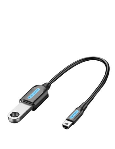 Vention USB 2.0 Mini-B Male to A Female OTG 0.15M Tinned Copper Cable 480Mbps (CCT) Black PVC Type