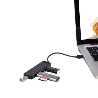 Vention High Speed 4-Port USB 2.0 Nickel Plated 0.5-Meter Hub With Power Supply 480Mbps Transfer Rate and Built-in SL2.1S Chip (CHMBD)