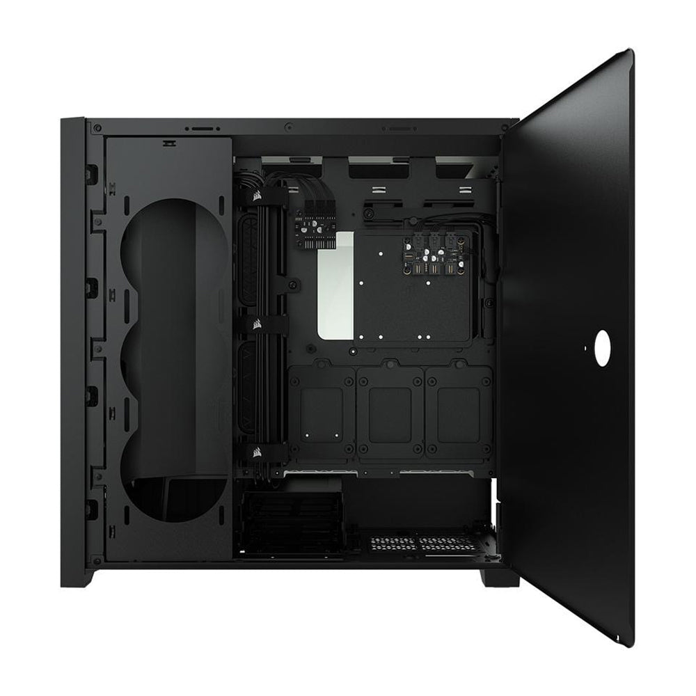 CORSAIR 5000X Mid-Tower ATX PC Case with iCUE RGB, Slide-On Tempered Glass Side Panel, 6 Drive Slots, Glass Front Panel and Vertical GPU Mounting Support (Black, White) | CC-9011212-WW CC-9011213-WW