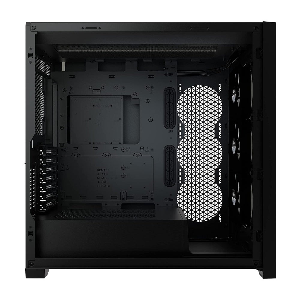 CORSAIR 5000X Mid-Tower ATX PC Case with iCUE RGB, Slide-On Tempered Glass Side Panel, 6 Drive Slots, Glass Front Panel and Vertical GPU Mounting Support (Black, White) | CC-9011212-WW CC-9011213-WW