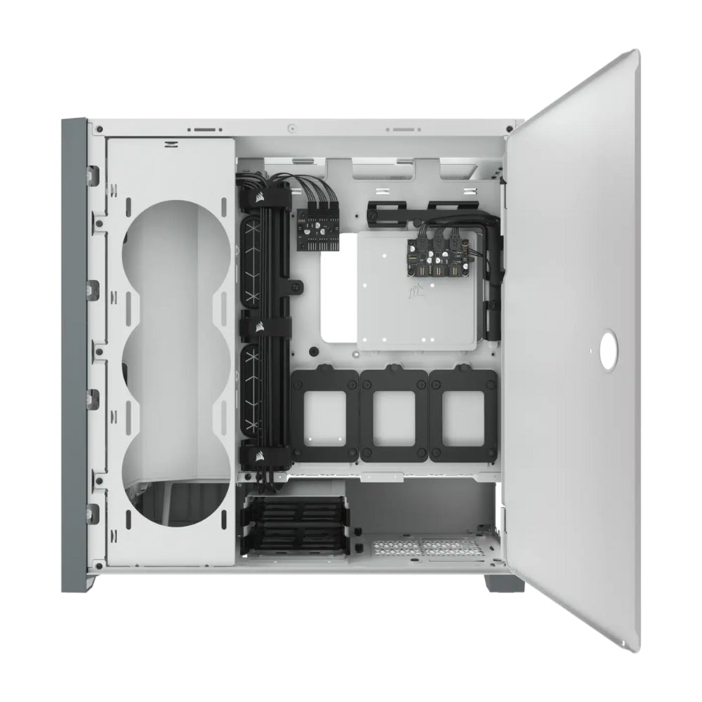 CORSAIR 5000X Mid-Tower ATX PC Case with iCUE RGB, Slide-On Tempered Glass Side Panel, 6 Drive Slots, Glass Front Panel and Vertical GPU Mounting Support (Black, White) | CC-9011212-WW CC-9011213-WW