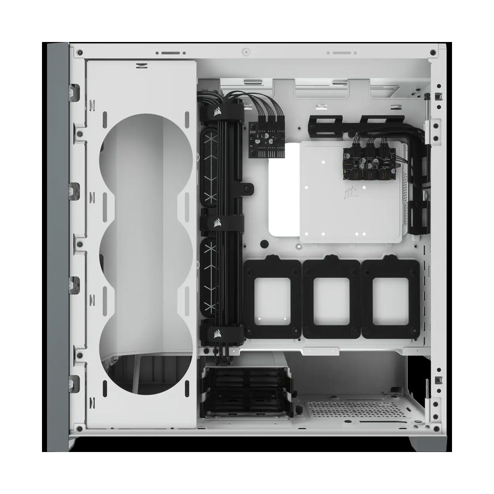 CORSAIR 5000X Mid-Tower ATX PC Case with iCUE RGB, Slide-On Tempered Glass Side Panel, 6 Drive Slots, Glass Front Panel and Vertical GPU Mounting Support (Black, White) | CC-9011212-WW CC-9011213-WW