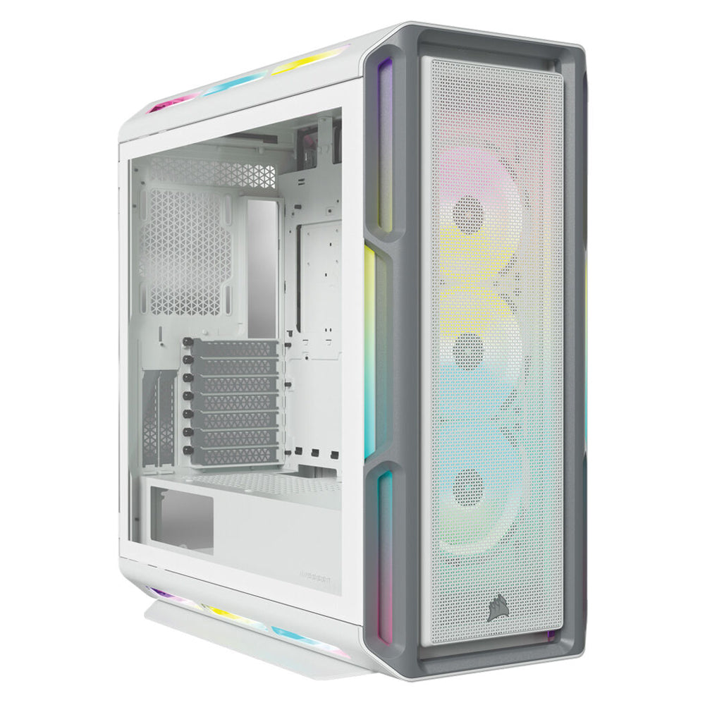 CORSAIR 5000T Mid Tower ATX PC Case with iCUE RGB, Slide-On Tempered Glass Side Panel, 7 Drive Slots and Vertical GPU Mounting Support (Black, White) | CC-9011230-WW CC-9011231-WW