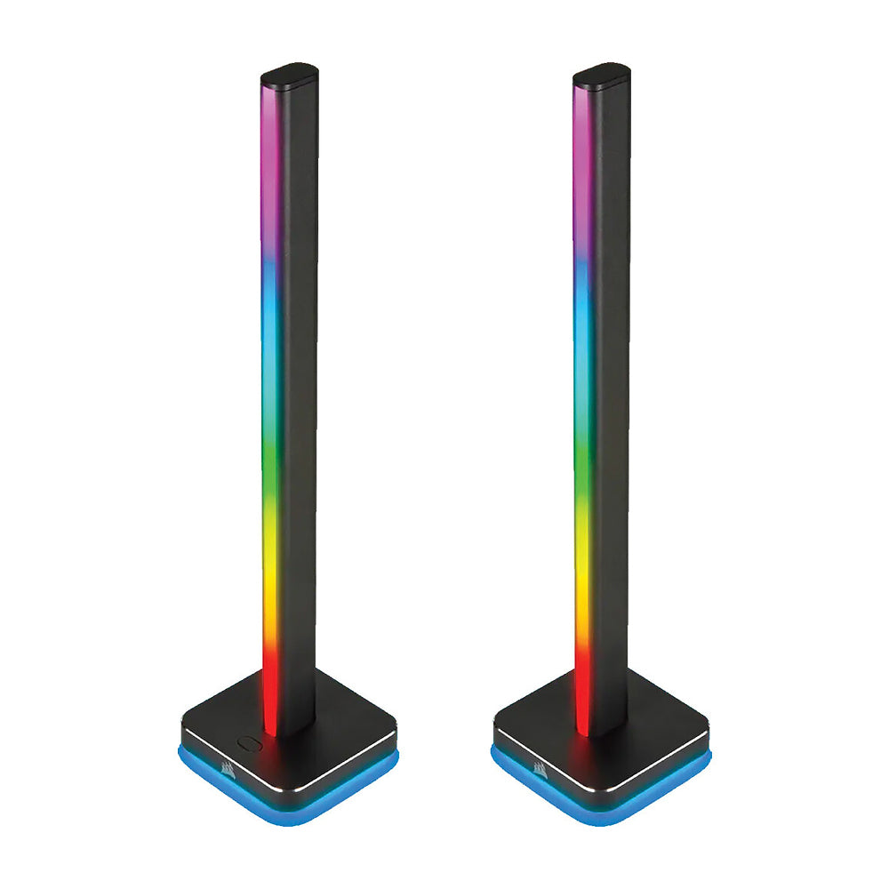 CORSAIR LT100 iCUE RGB Smart Lighting Towers 2pcs Starter Kit with Reversible Pole, Customizable Light Effect Presets, Removable Headset Holder, Expandable up to 4 Towers | CD-9010002-NA