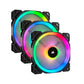 CORSAIR LL120 iCUE RGB 3pcs 120mm Desktop System Unit PWM Cooling Fan Pack with Included Lighting Node Pro Hub with Light Effect Presets, 1500 RPM Fan Speed, Hydraulic Motor for PC Computer (Black, White) | CO-9050072-WW CO-9050092-WW