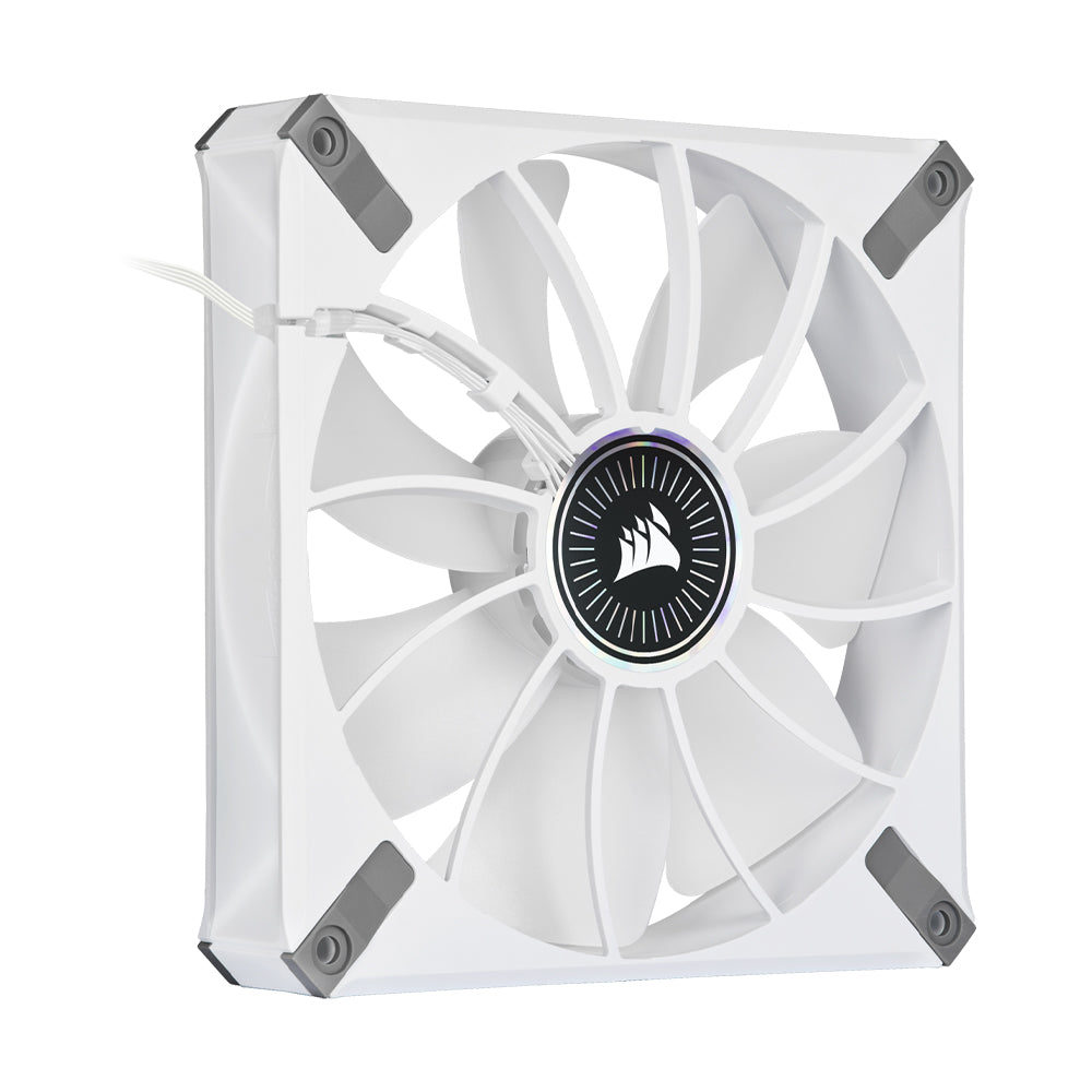 CORSAIR ML140 Elite Premium iCUE RGB 140mm Desktop System Unit PWM Cooling Fan with 1600 RPM Fan Speed, Magnetic Levitating Blade and for PC Computer (Black, White) | CO-9050114-WW, CO-9050118-WW