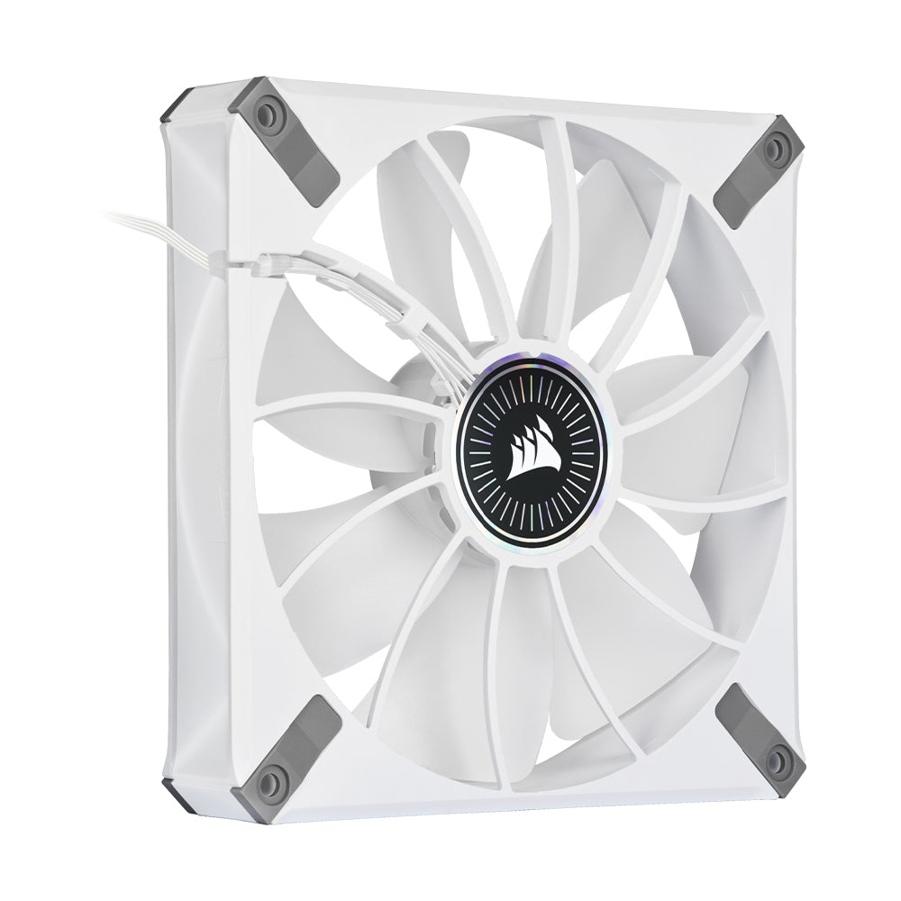 CORSAIR ML140 Elite Premium iCUE RGB 2pcs 140mm Desktop System Unit PWM Cooling Fan Dual Pack with Included Lighting Node Core, 1600 RPM Fan Speed, Magnetic Levitating Blade for PC Computer (Black, White) | CO-9050115-WW CO-9050119-WW