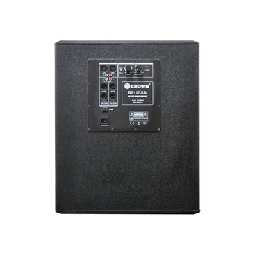 Crown 400W 15" Active Subwoofer with Speaker Volume Control, Built-In 2 Full Range and High Pass XLR Male, 2 RCA Jacks with 45Hz-18kHz Frequency Response, Max 8 Ohms Impedance | BF-15SA