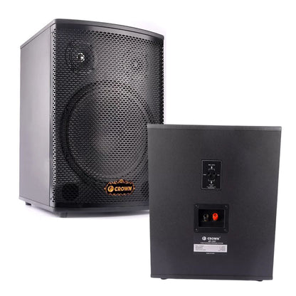 Crown 300W 8" BF Series Karaoke and Videoke Passive Audio 3-Way Speaker System with Built-In Left and Right Midrange and 3"  Tweeter, 45Hz-20KHz Frequency Response, Max 8 Ohms, 92dB Sensitivity | BF-308