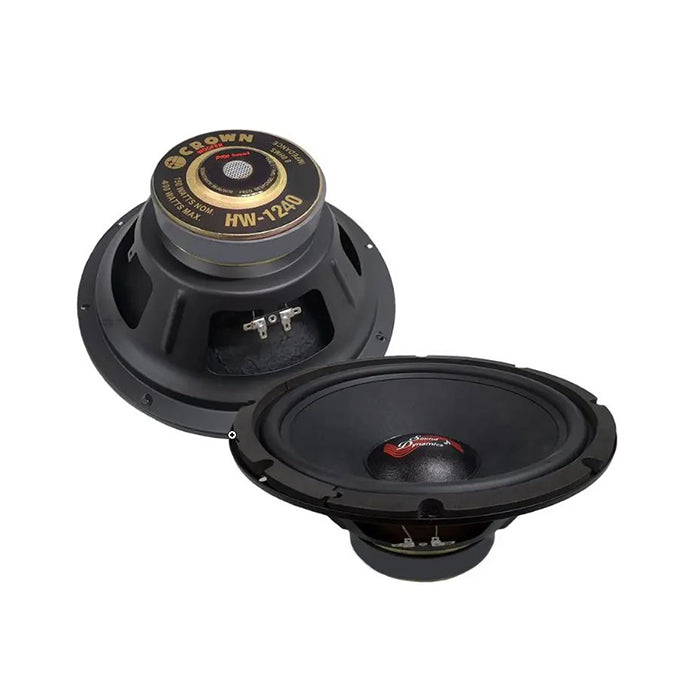 Crown 400W 12" Woofer Pro Sound Audio Speaker with 72Hz-2.5KHz Frequency Response, Max 8 Ohms Impedance, 49.5mm Voice Coil | HW-1240