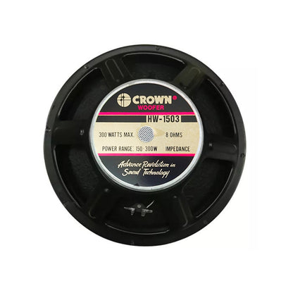 [CLEARANCE] Crown 300W 15" Hi-Performance Woofer Auido Speaker with 49.5mm Voice Coil, Max 8 Ohms Impedance, 78Hz-2.5kHz Frequency Response, 97dB Sensitivity Level (HW-1503)