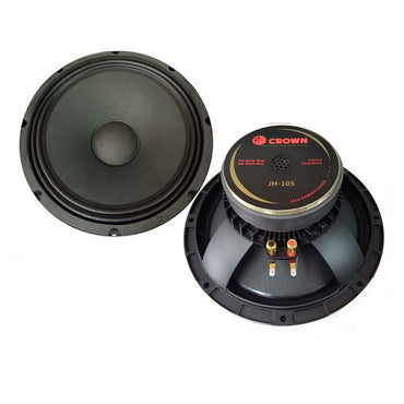 Crown 500W / 700W 10" Jack Hammer Series Professional Instrumental High Power Speaker with Aluminum Die-Cast, Max 8 Ohms Impedance, 23Hz-16kHz / 20Hz-17kHz Frequency Response and 109dB Sensitivity Level | JH-105, JH-107