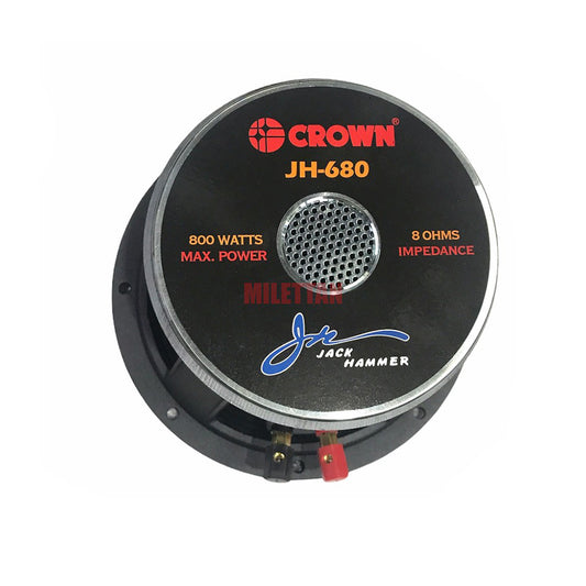 Crown 800W 6" Jack Hammer Series Professional Instrumental High Power Speaker with Aluminum Die-Cast Casing, Max 8 Ohms Impedance, 50 Voice Coil, 50Hz-18kHz Frequency Response & 113dB Sensitivity Level