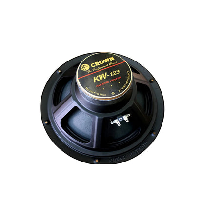 Crown 300W 12" Karaoke Woofer Speaker with Max 8 Ohms Impedance, 20Hz-12kHz Frequency Response and 93dB Sensitivity Level | KW-123