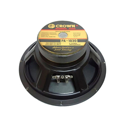[CLEARANCE] Crown 300W / 400W 10" Instrumental Speaker with 50mm Voice Coil, 50Hz-15kHz Frequency Response, Max 8 Ohms Impedance and 93dB Sensitivity Level (PA-1030, PA-1040)