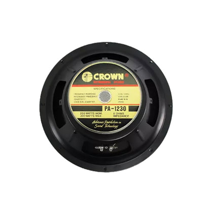Crown 300W / 350W 12" Instrumental Sound Audio Speaker with 50Hz-5KHz Frequency Response, Max 8 Ohms Impedance, 49.5mm Voice Coil (PA-1230, PA-1230K)