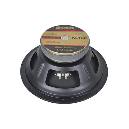 [CLEARANCE] Crown 400W 12" Instrumental Sound Audio Speaker with 20Hz-10kHz Frequency Response, 49.5mm Voice Coil, 100dB Sensitivity Level (PA-1240)
