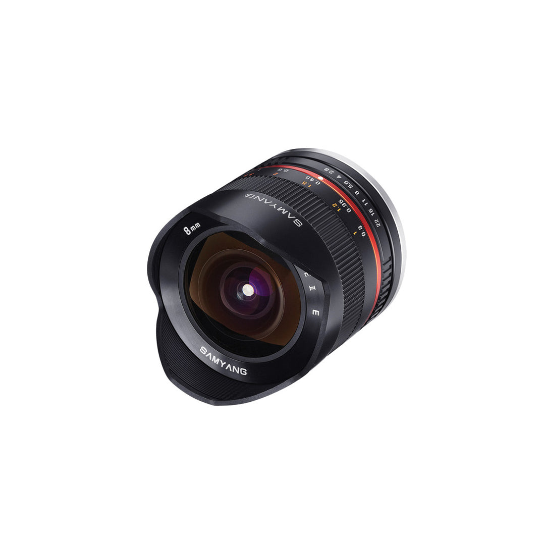 Samyang 8mm f/2.8 UMC Fisheye II Manual Focus Wide Angle APS-C Lens for Sony E Mount Cameras | SY8MBK28-E