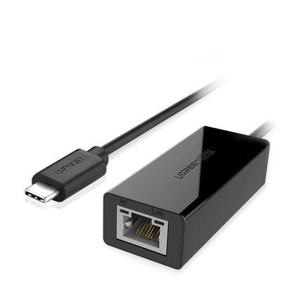 [CLEARANCE] UGREEN USB-C 3.1 to RJ45 Network Adapter Aluminum Gigabit Ethernet Port 10/100Mbps for Desktop PC Networking | 30287