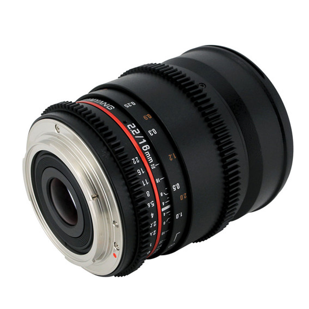 Samyang 16mm T2.2 Manual Focus APS-C Wide Angle Cine Lens for Micro Four Thirds MFT Mount Cameras | SYCV16M-MFT