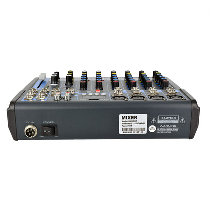KEVLER Kix Audio 8 Channel Compact Bluetooth Audio Mixer with 4 Microphone/Line, 2 Stereo Input, LED Display, 3 Band EQ with USB and MP3 Playback and Record Function and 16 DSP Effects | BMX-8UP