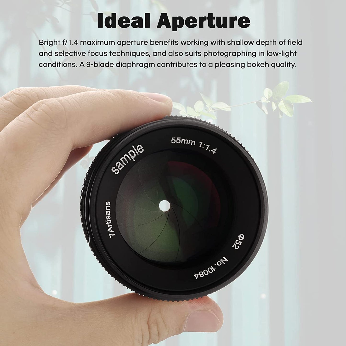 7Artisans 55mm f1.4 APS-C Manual Prime Lens (E-Mount) for Sony Mirrorless Cameras with Bokeh Effect