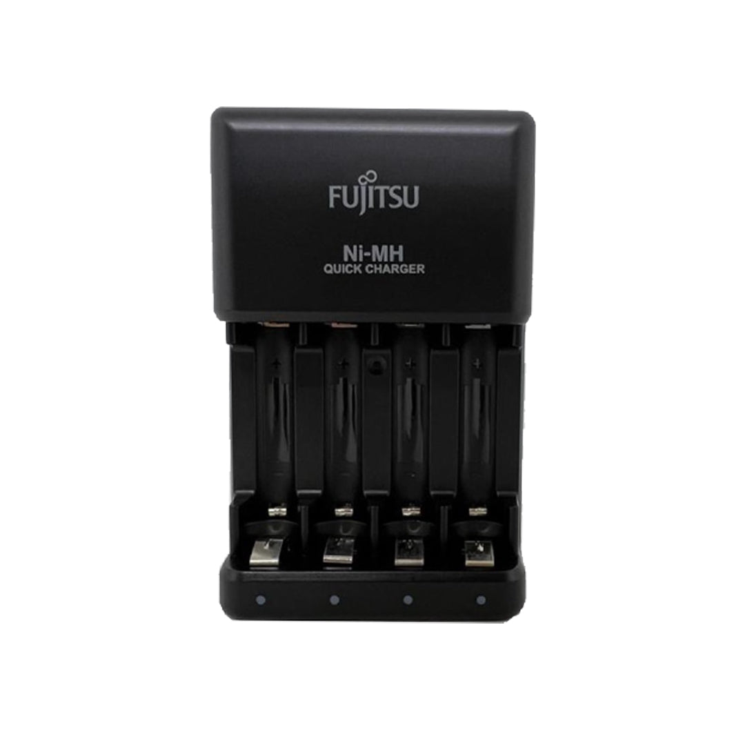 Fujitsu 8W Smart and Quick Battery Charger with 4 Slot Individual Changing and 2 Hrs Charging Time for Batteries AAA and AA | FCT344FCE
