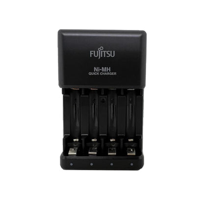 Fujitsu 8W Smart and Quick Battery Charger with 4 Slot Individual Changing and 2 Hrs Charging Time for Batteries AAA and AA | FCT344FCE