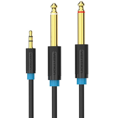 Vention 3.5mm Male to 2 6.5mm L / R Channel Male 5-Meters Gold Plated (BAC) Audio Cable for Amplifiers, Sound Box, Laptops, Mobile Phones (Available in Different Lengths)