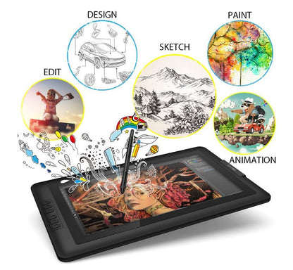 XP-Pen Artist 15.6 Digital USB Type-C 15.6 Inches 4k Resolution Drawing Display with 6 Customizable Express Keys and Battery-Free Passive 8192 Levels Pressure Sensitive Stylus