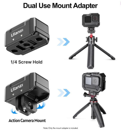 UURig by Ulanzi Hummingbird R080 Aluminum Alloy Quick Release Base for Action Camera, Smartphones and Mirrorless Cameras