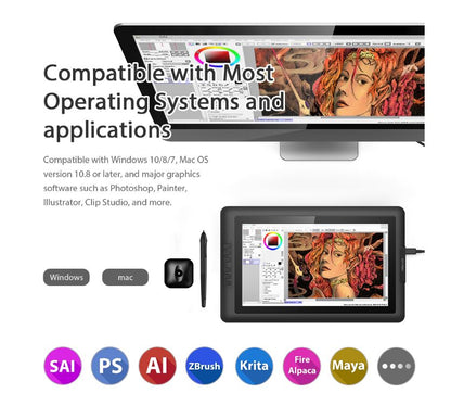 XP-Pen Artist 15.6 Digital USB Type-C 15.6 Inches 4k Resolution Drawing Display with 6 Customizable Express Keys and Battery-Free Passive 8192 Levels Pressure Sensitive Stylus