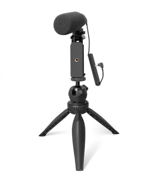 MAONO AU-CM11P CM11P  On-Camera Shotgun Super Cardioid Condenser Video Microphone with Tripod Stand for Smartphones and DSLR Cameras ideal for Video Interviews, Vlogging, Youtube, Filmmaking