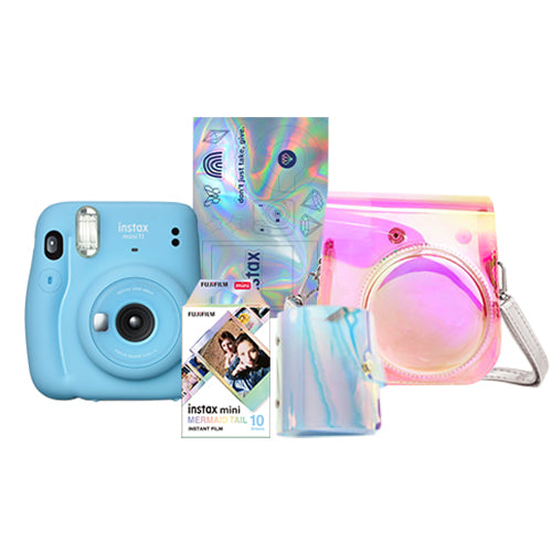 Fujifilm Instax Mini 11 Instant Camera Prism Edition Package Limited Holographic Summer Collection Set (Blush Pink, Sky Blue, Charcoal Gray, Ice White, Lilac Purple)