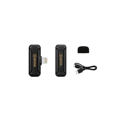 [CLEARANCE] Boya BY-WM3T2 2.4GHz Mini Lavalier Wireless Microphone System with Lightning Connector, 50M Range Operation, Noise Cancellation for Smartphones & Tablets | D2