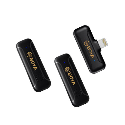 [CLEARANCE] Boya BY-WM3T2 2.4GHz Mini Lavalier Wireless Microphone System with Lightning Connector, 50M Range Operation, Noise Cancellation for Smartphones & Tablets | D2