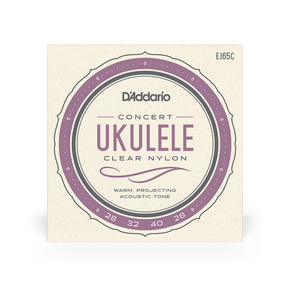 D'Addario Pro Arte Custom Extruded Clear Nylon Ukulele Strings with Warm, Projecting Acoustic Tones (Hawaiian Concert, Soprano, Tenor, Tenor Low G), (EJ65C, EJ65S, EJ65T, EJ65TLG) for Musicians and Singers