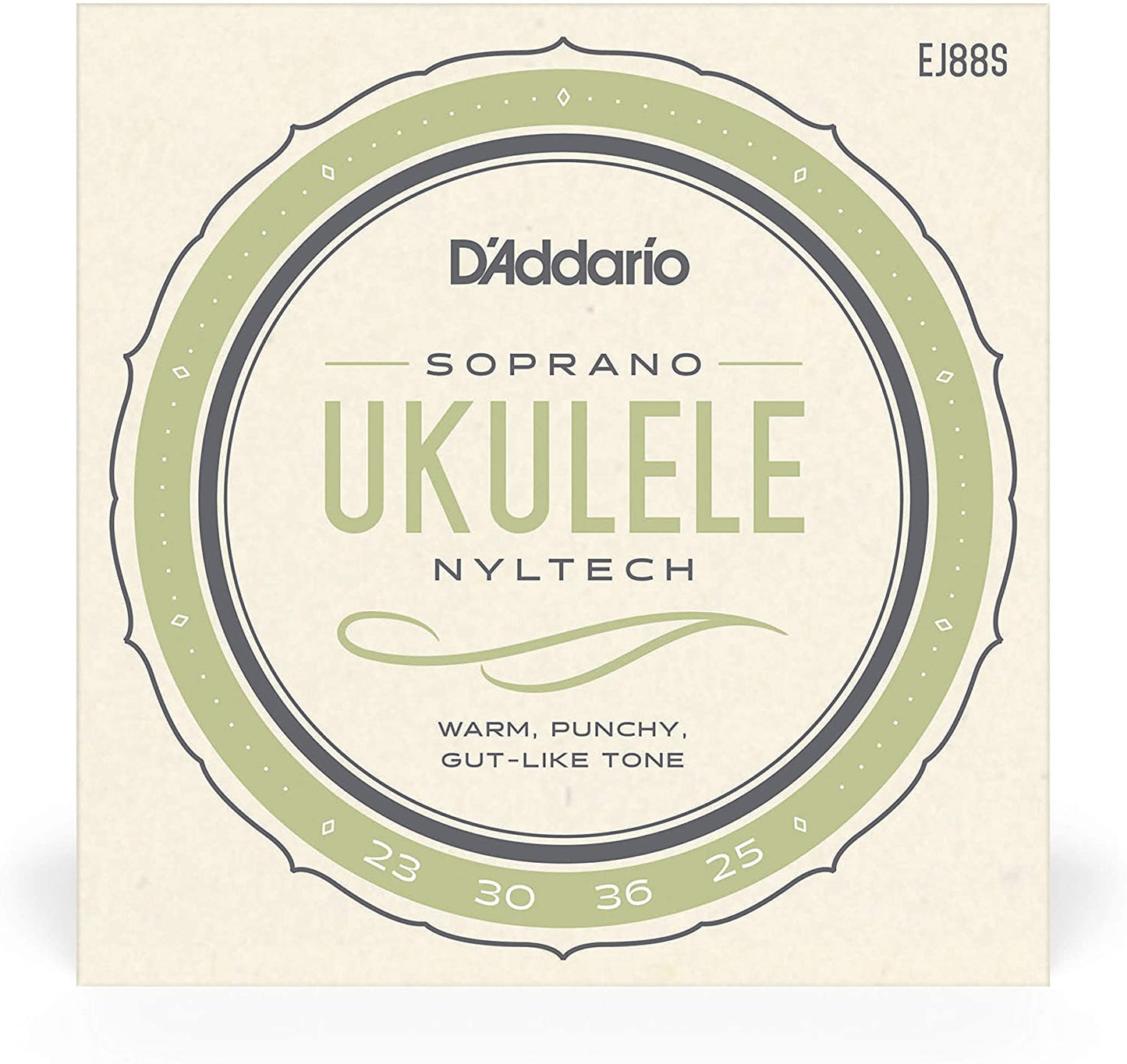 D'Addario Pro Arte Nyltech Ukulele Strings with Warm, Punchy Tones (Soprano, Concert) (EJ88C, EJ88S) for Musicians and Singers