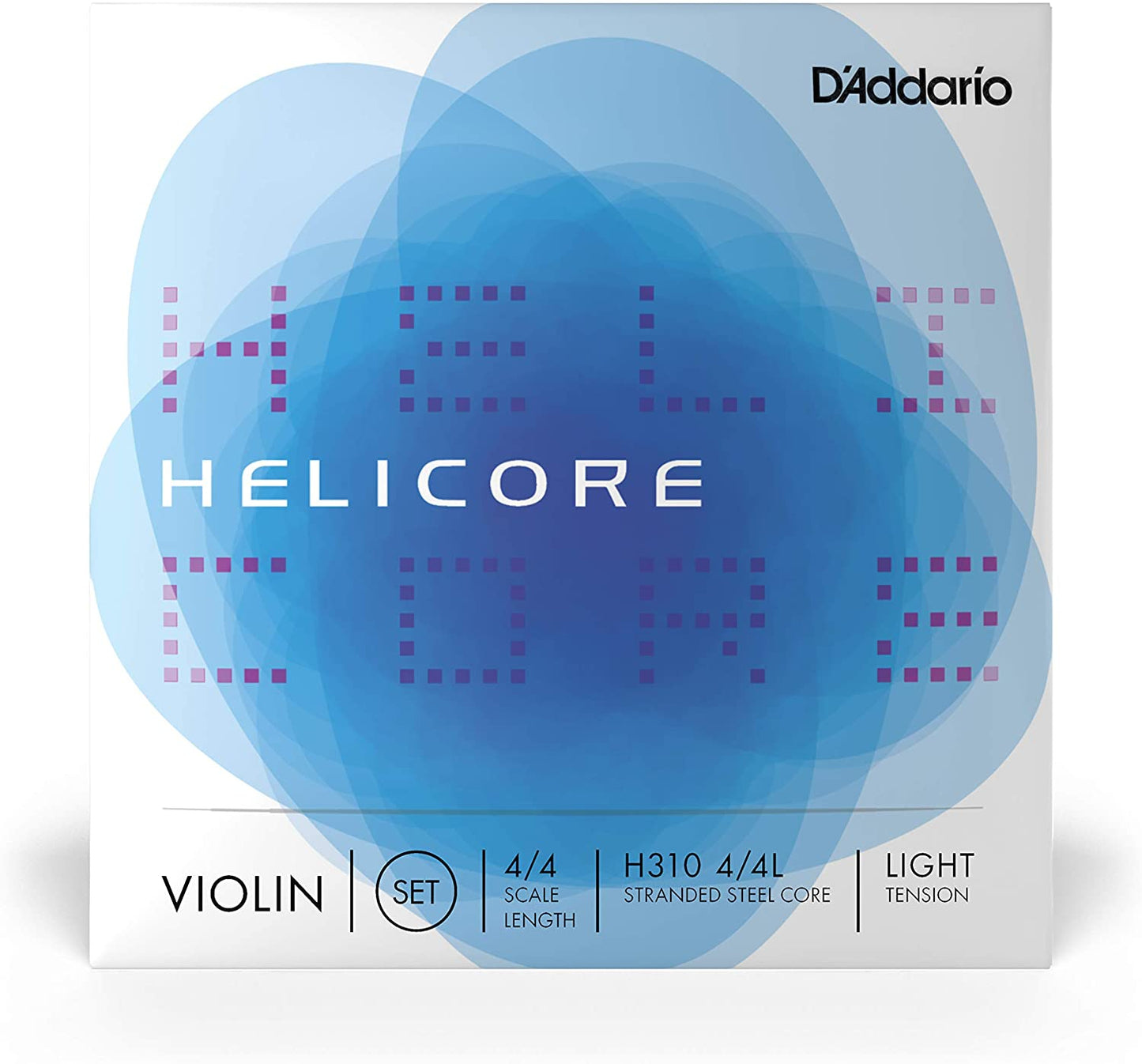 D'Addario Helicore 4/4 Scale Light Tension with Steel E String Violin String Set (H310 4/4L) for Professional and Students Musicians, Intermediate Players