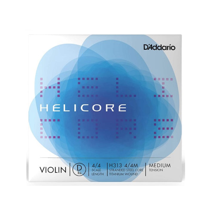 D'Addario Helicore 4/4 Scale Medium Tension Titanium D Violin String (H313 4/4M) for Professional and Students Musicians, Intermediate Players