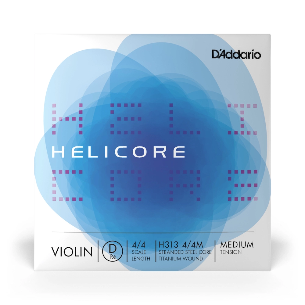 D'Addario Helicore 4/4 Scale Medium Tension Titanium D Violin String (H313 4/4M) for Professional and Students Musicians, Intermediate Players