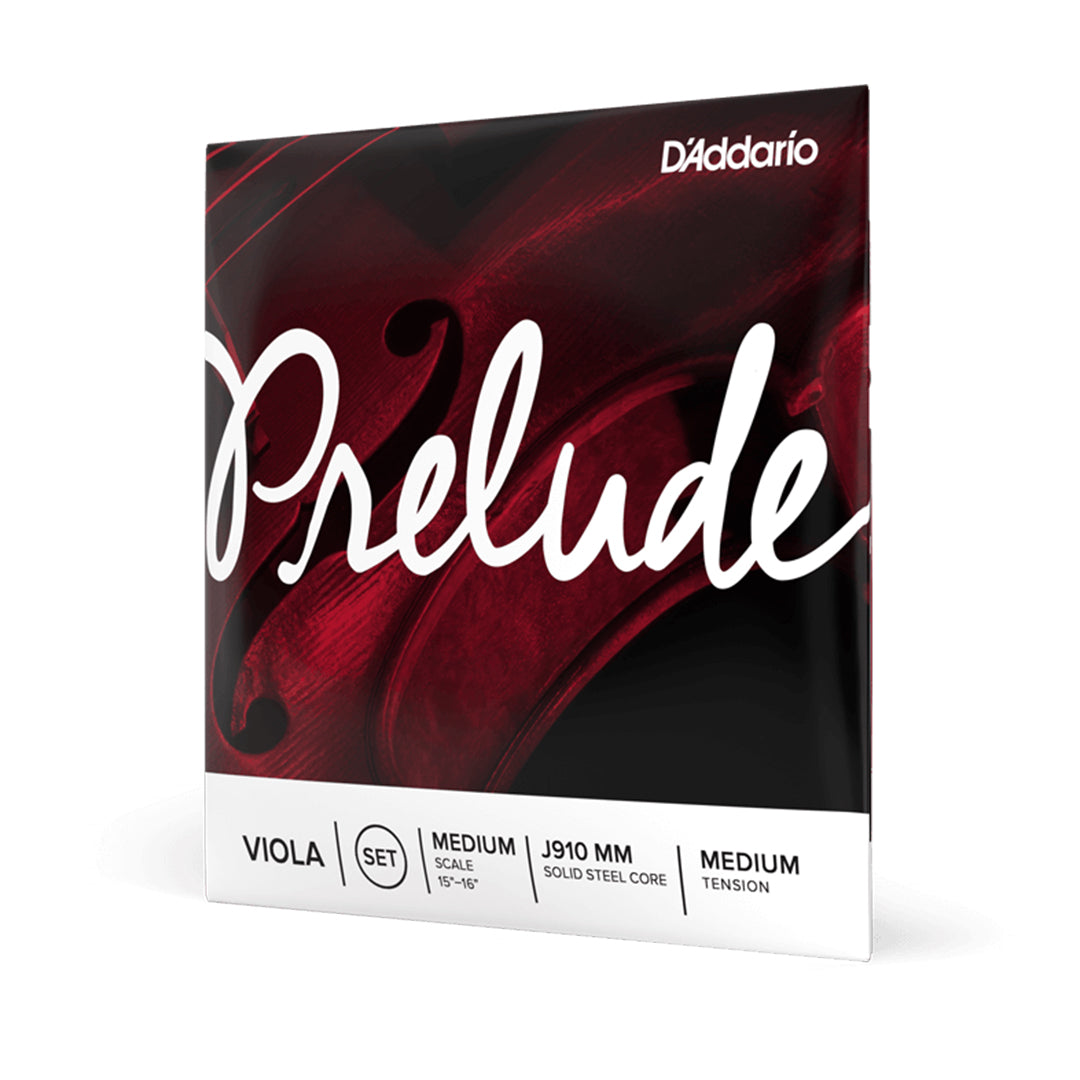 D'Addario Prelude Viola String Set, Single A/D Medium Scale Tension Strings with Solid Steel Core for Student Musicians, Beginner Players | J910, J911, J912