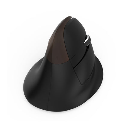 [CLEARANCE] DELUX M618 Mini Wired Wireless Ergonomic RGB Vertical Mouse Jet with 4000DPI, Bluetooth 4.0 + 2.4GHz Dual Mode, USB Type-C Interface and Silent Click for PC Computer and Laptop (Brown)