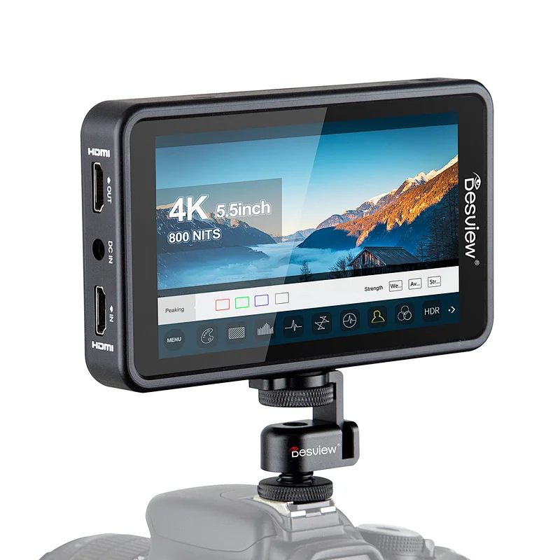 Desview / Bestview R5II 5.5-Inch HDR Full Touchscreen Camera Field Monitor with 4K HDMI 1920 x 1080 Resolution, HB 800nits, Custom 3D LUTs and Professional Monitoring Features