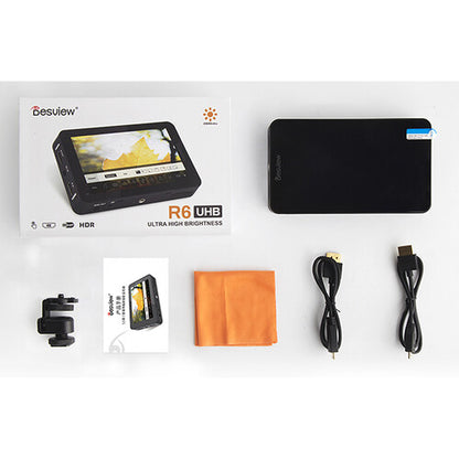 [CLEARANCE] Desview R6 II 5.5 inch 4K/60fps UHD LCD Touch Display On Camera Monitor with 2800nits Peak Brightness, HDMI Input & Output, 3D LUT, HDR, NP-F/LP-E6 Battery & 8V DC Power Supply for DSLR, SLR, Mirrorless Cameras