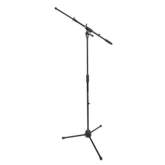 PROEL Die Hard DHPMS50 Professional Telescopic Boom Microphone Stand with Tripod Base, 3/8" to 5/8" Thread Adapter, 1.69m Max Height and Adjustable Arm for Live Performances and Events