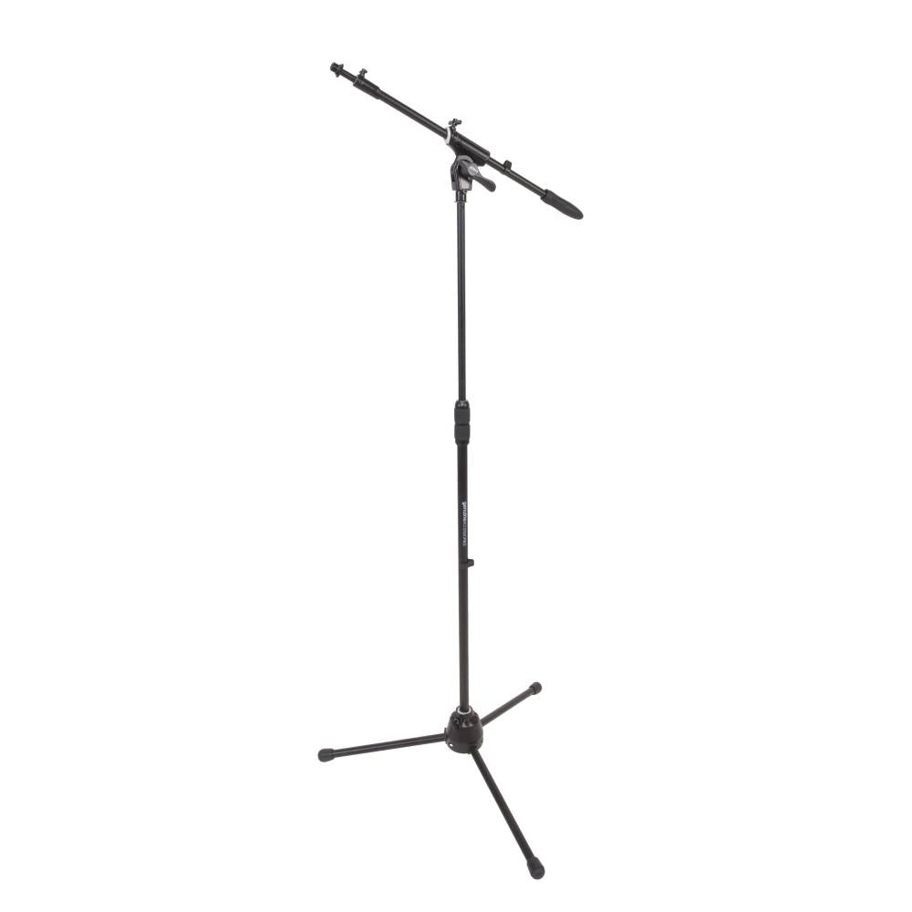 PROEL Die Hard DHPMS50 Professional Telescopic Boom Microphone Stand with Tripod Base, 3/8" to 5/8" Thread Adapter, 1.69m Max Height and Adjustable Arm for Live Performances and Events